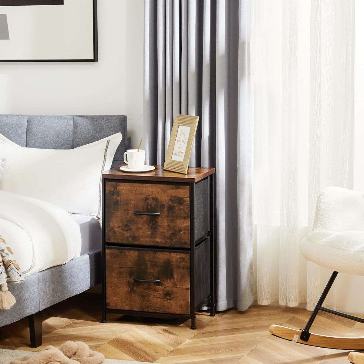 Storage Drawers 2 Cabinets Fabric Dressing Table Closet Organizer