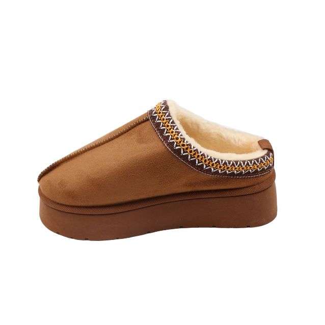 Ladies Embroidered Detail Thick Sole Slip On Mule ( Choose Size at Checkout)