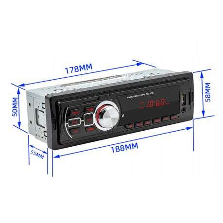 Bluetooth Car Radio with USB, SD, AUX, FM Tuner & Remote Control