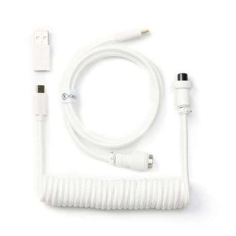 Keychron - Coiled Aviator White Cable - Keychron - Coiled Aviator White Cable