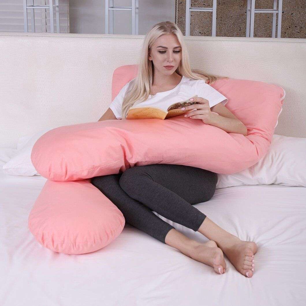 U-Shaped Full Body Pregnancy Pillow - PINK