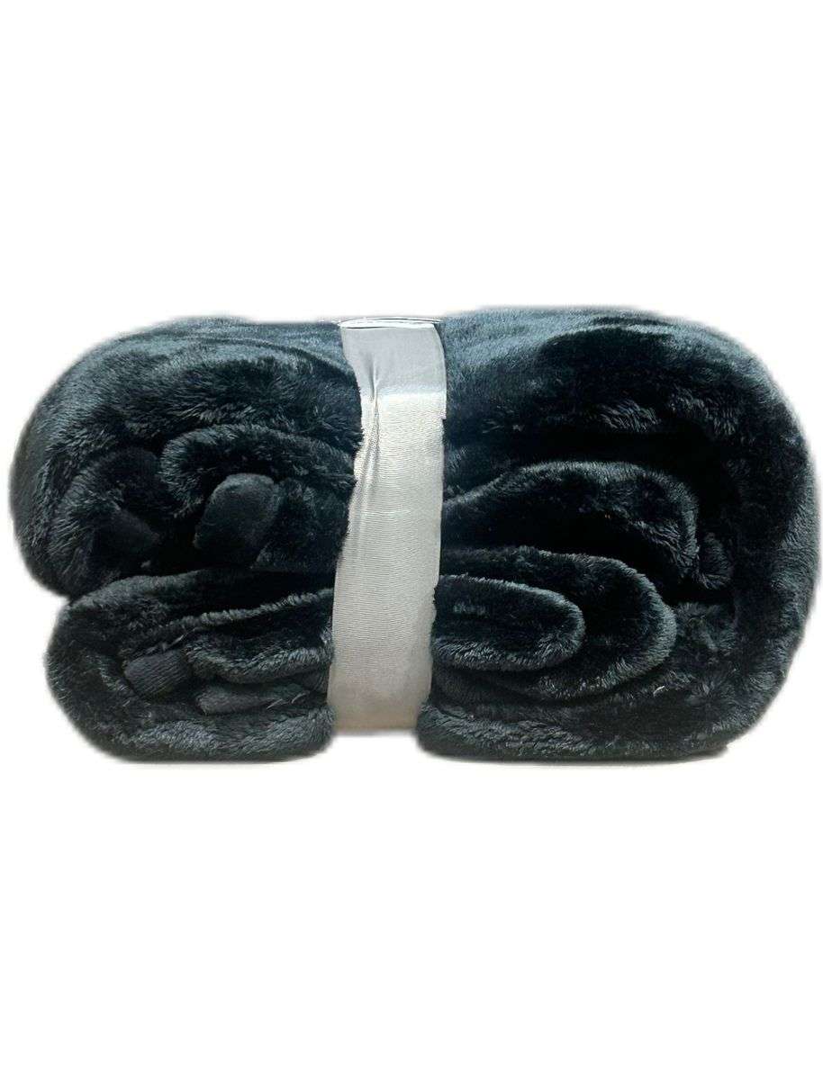 Big and super soft Absolute Decor Fleece Throw - Black