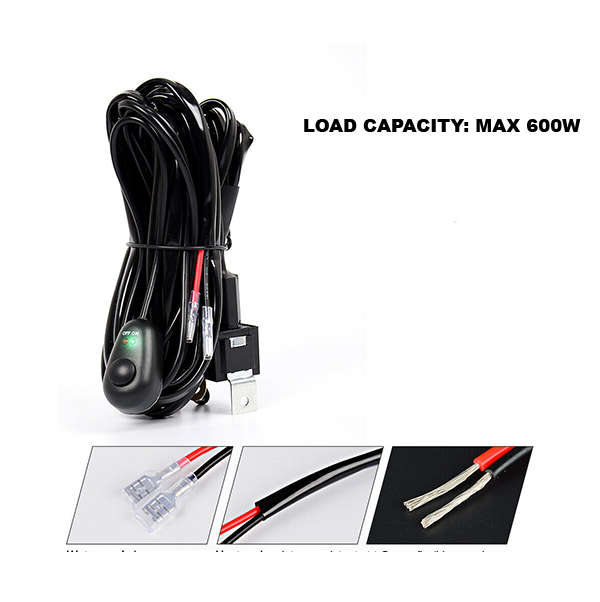 LED Spotlight Wiring Harness + Switch and Remote