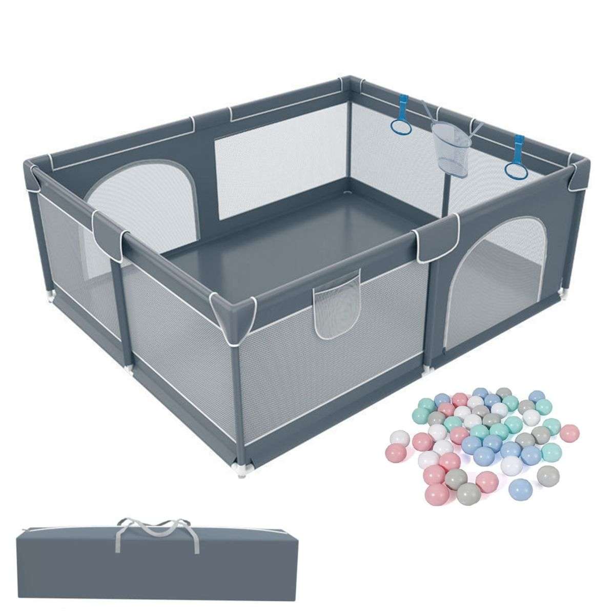 Baby Playpen Activity Center Set-grey