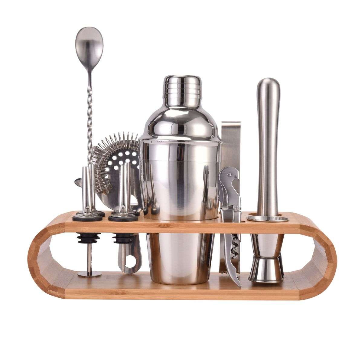 Stainless Steel Cocktail Shaker Bartender Tool Kit 12 Piece Set