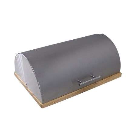 Single Loaf Stainless Steel Bread Bin with Bamboo Cutting Board Bottom (PLEASE READ DESCRIPTION)