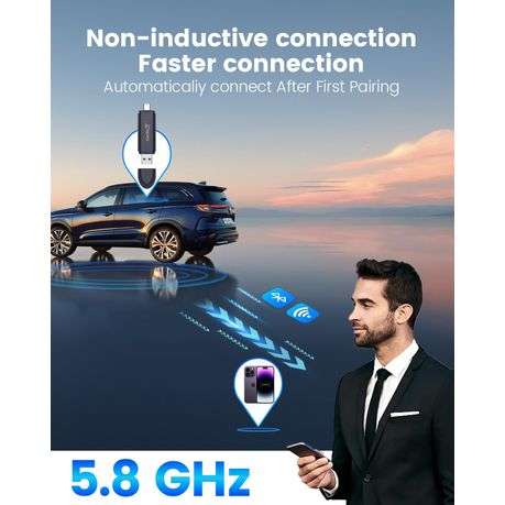 Wireless Smartphone Integration Adapter for CarPlay and Android Auto - Mini