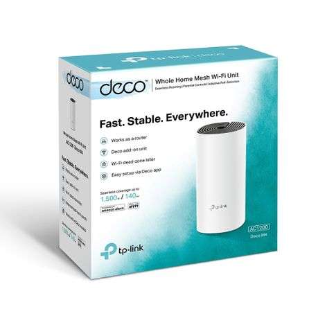 Tp-Link - Deco M4(1-Pack) AC1200 Whole-Home Mesh Wi-Fi System - Tp-Link - Deco M4(1-Pack) AC1200 ...