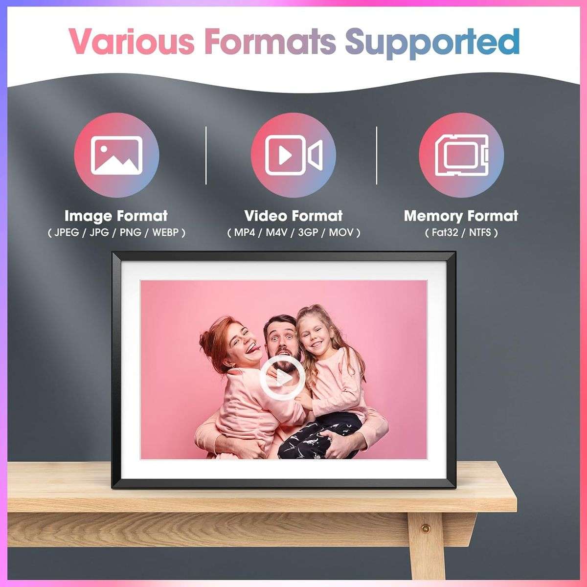 BezosMax 10.1 Inch WiFi Digital Frame 32GB 1280x800 TouchScreen Photo