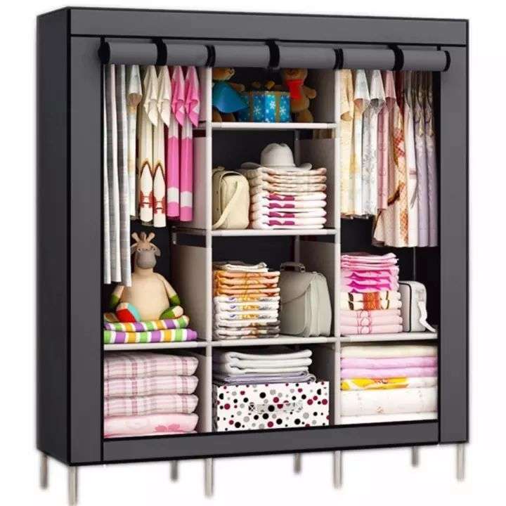 Fabric Wardrobe Storage Rack/Organizer With Cover