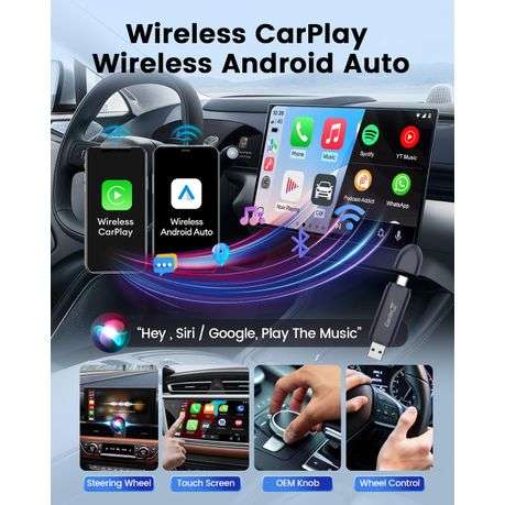 Wireless Smartphone Integration Adapter for CarPlay and Android Auto - Mini