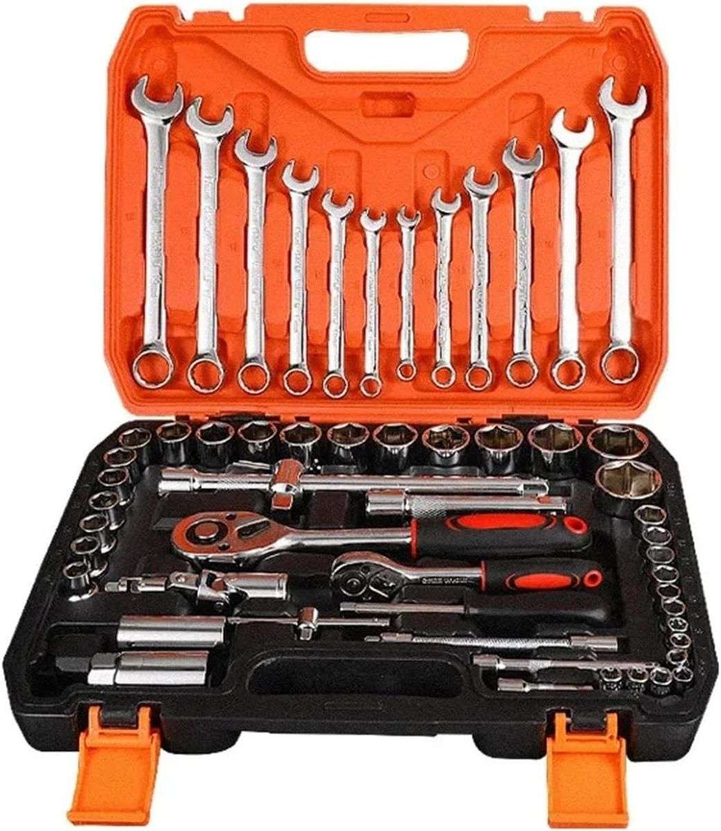 Auto Repair tool Socket Tool box set 61 Pieces car Emergency tools