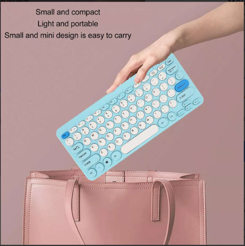 Open box Mini Wireless Keyboard and Mouse Set - Blue, White