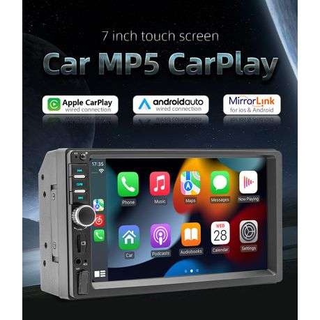 7-Inch Double-DIN Car Stereo with Touchscreen, CarPlay & Android Auto