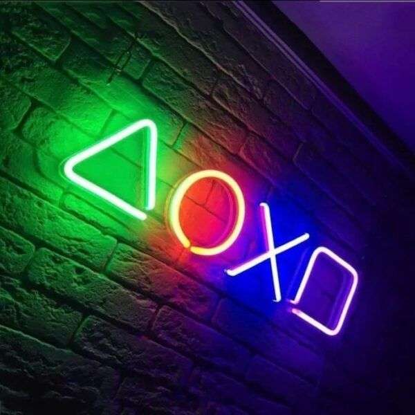 C-16 Playstation Icon Controller Symbols Neon Atmosphere Light