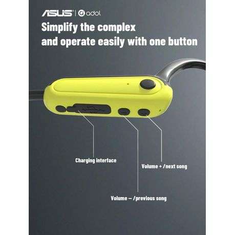 ASUS Adol - IPX8 Waterproof Wireless Bone Conduction Sports Headset - Green