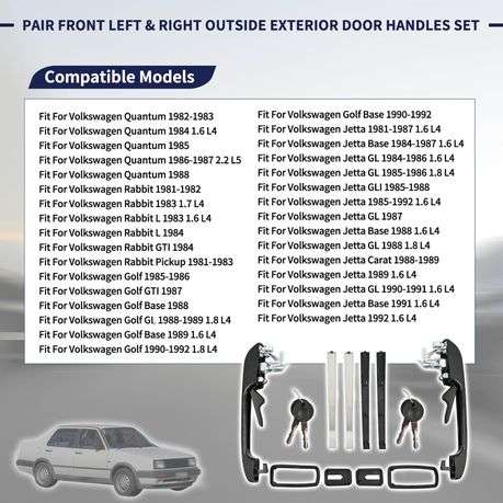 2 Sets Front Left and Right Outer Door Handles with Keys