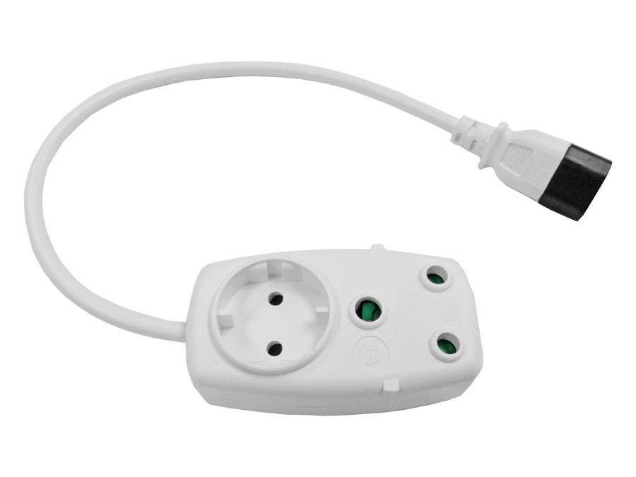 Apex Multi Plug 1x16A 1x5A 0.5m IEC Cord