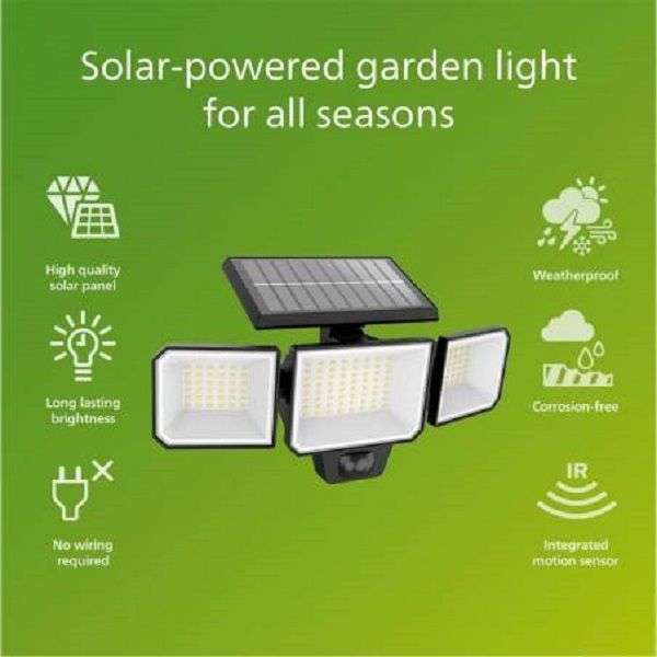 Philips Nysil Security Solar Sensor Wall Light 8.7W LED Floodlight - Box Damaged