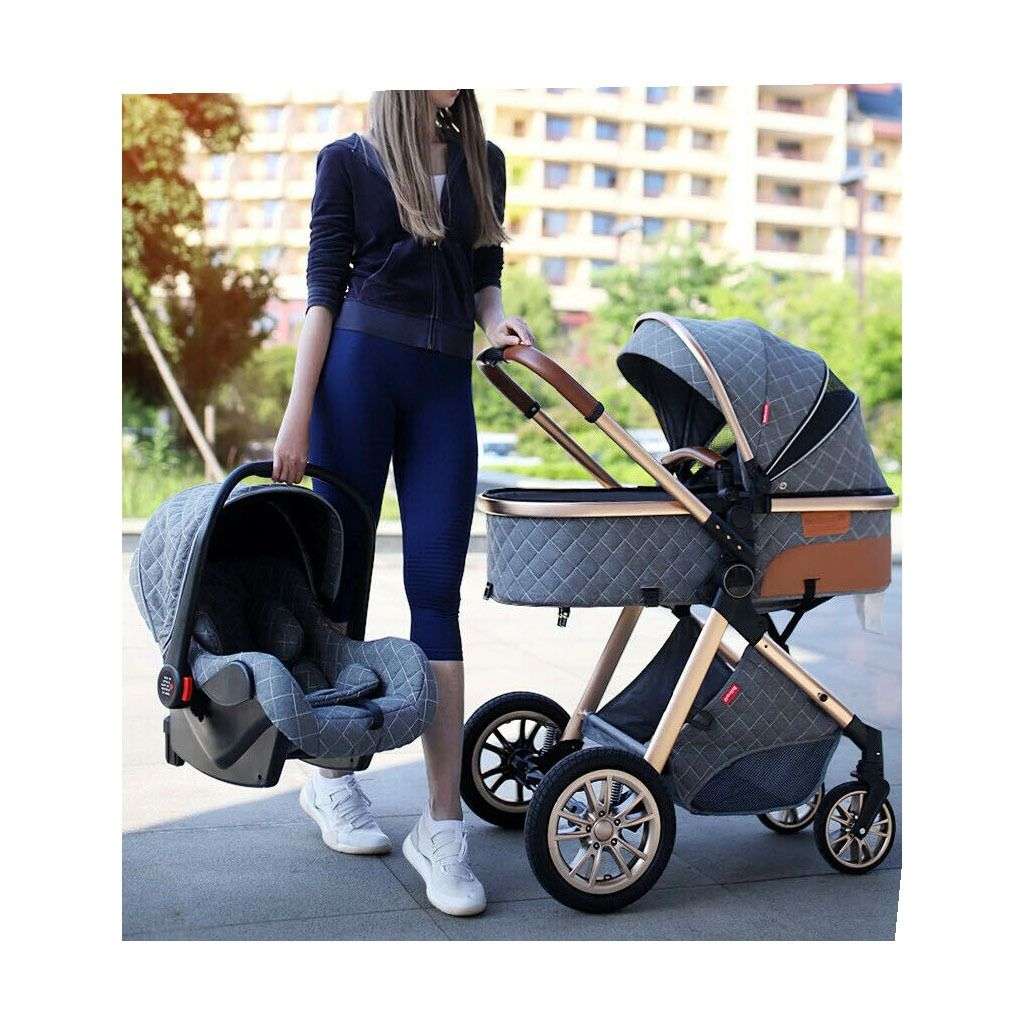 3 in 1 high eggshell pram( NAVY,KHAKI,BLACK,GREY)