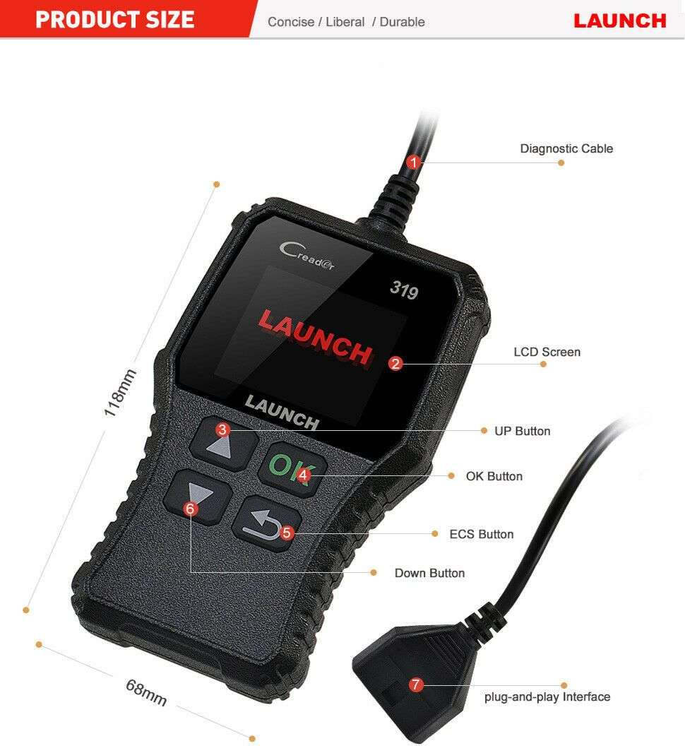 Launch Creader CR319 OBD2 Diagnostic Tool (Parallel Import) - Open Box