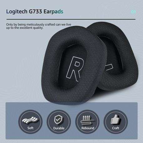 Logitech headphone G733 / G335 ear pad with Durable Mesh Fabric