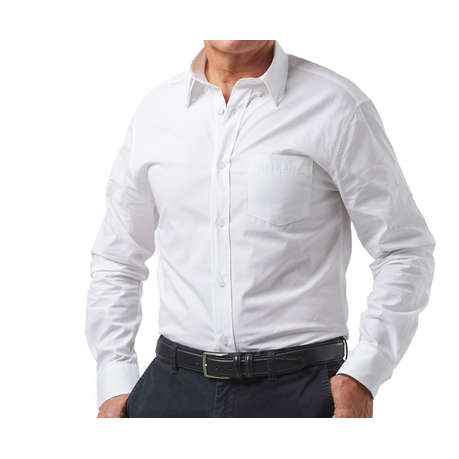 Dromex - 100% Cotton Long Sleeve Formal Shirt - White - M - Dromex - 100% Cotton Long Sleeve Form...