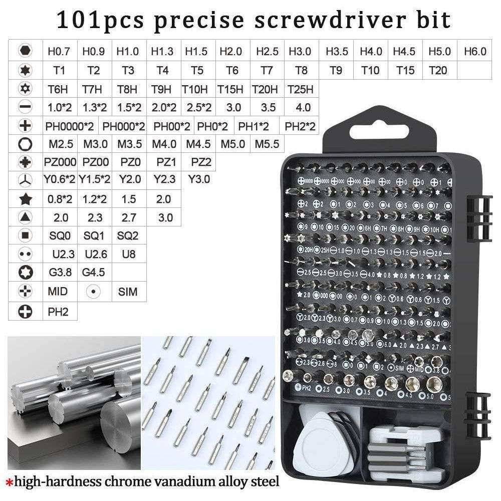 115-in-1 Ultimate Magnetic Precision Screwdriver Bits & Mini Tool Kit Set