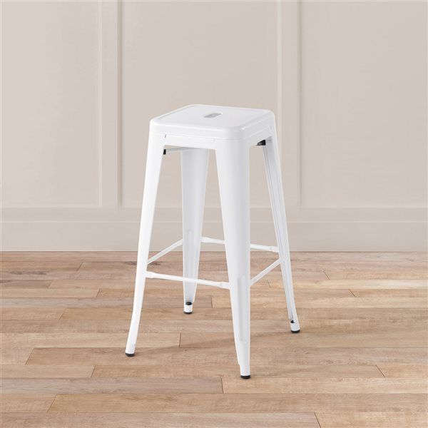 Metal Stackable Bar Stools- 2 pack-Red