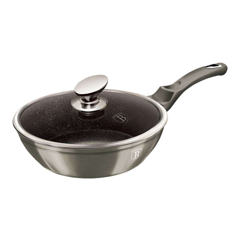 Berlinger Haus 24cm Marble Coating Deep Frypan Without Lid-Carbon Metallic Line(Second hand)(No Lid)