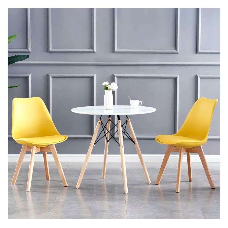 Modern Scandinavian Dining Chair - Yellow- 2 Pack
