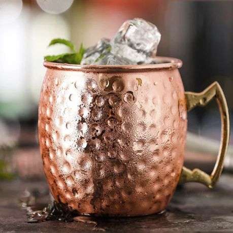 Hammered Stainless Steel Moscow Mule Mug Set - 500ml - 2-Piece