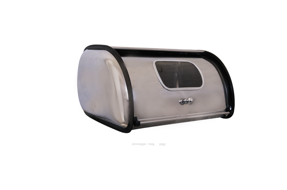 Vintage Stainless Steel Bread Bin with Window 1 Loaf (PLEQASE READ DESCRIPTION)