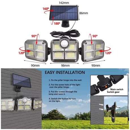 Maxx Solar Powered Human Motion Sensor LED Light Lamp with Remote Control