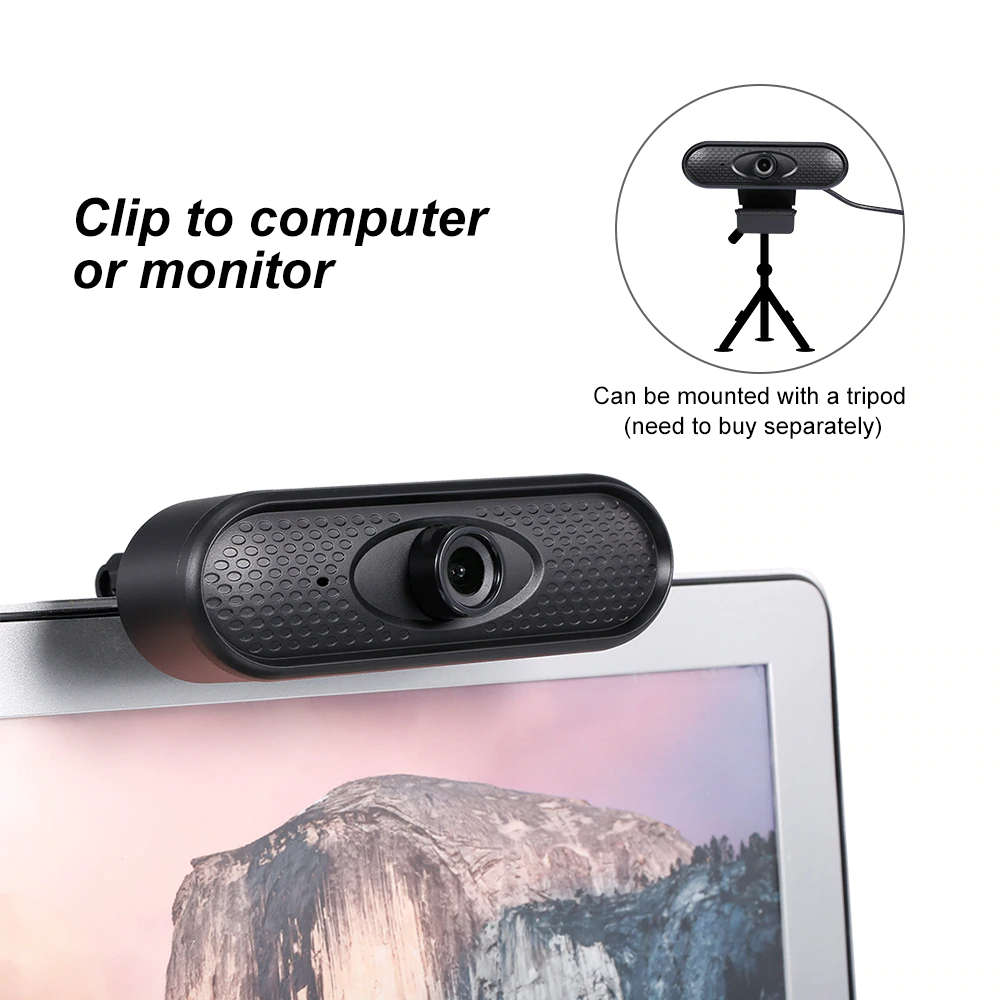 Techme USB Webcam HD 1080P With Built in Mic - OPEN BOX