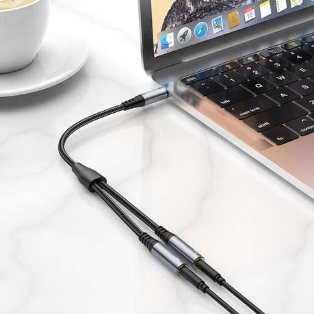 HOCO UPA21 3.5mm Headphone Splitter | 1 Male to 2 Female AUX Adapter | Share Audio