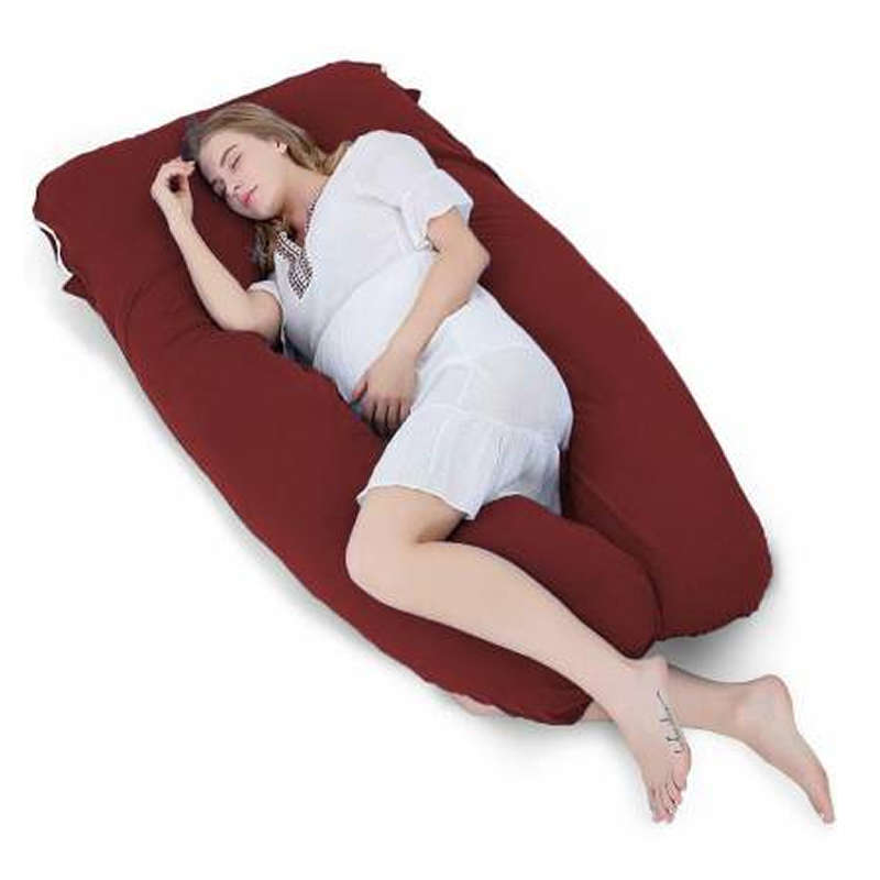 U-Shaped Full Body Pregnancy Pillow - maroon