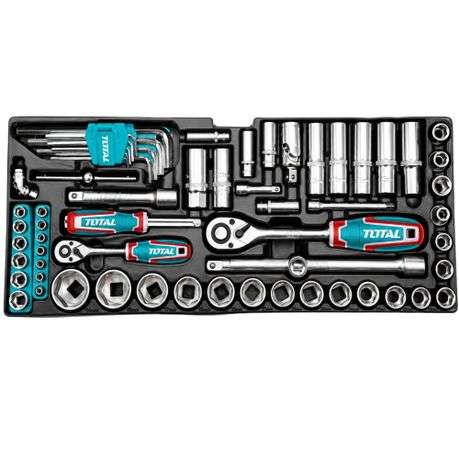 Total tools - 136 Piece Mechanics Hand Tool Set in Metal Toolbox - Total tools - 136 Piece Mechan...