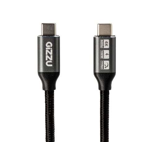 Gizzu - 100W 10Gbps Type-C 2m Cable - Gizzu - 100W 10Gbps Type-C 2m Cable