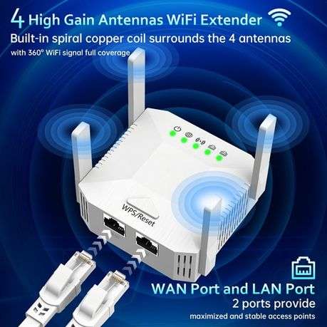 1200Mbps Wi-Fi Range Extender Dual Band 5/2.4GHz Wireless Internet Repeater