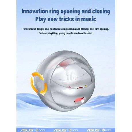 ASUS Adol- Wireless Earbuds With Rotatable Case - White