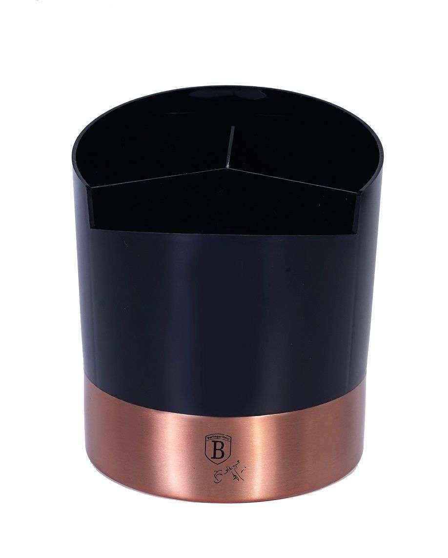 Berlinger Haus 17cm Stainless Steel Utensil Holder - Black Rose Collection (DISPLAY MODEL)