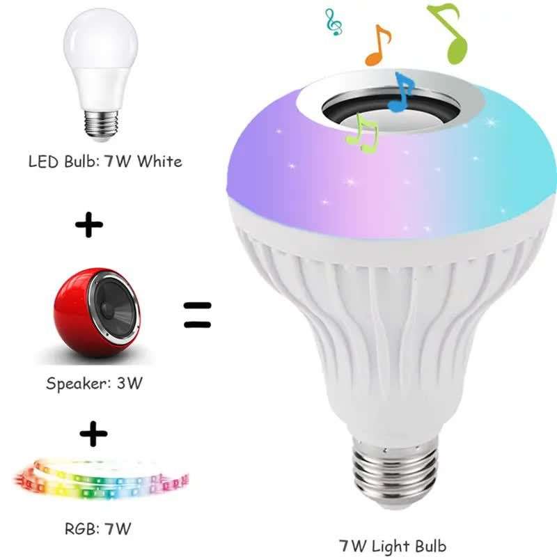 LED RGB Bluetooth Music Bulb With Remote Control