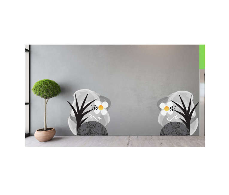 Abstract Floral Wall Vinyl Sticker - Peel and Stick