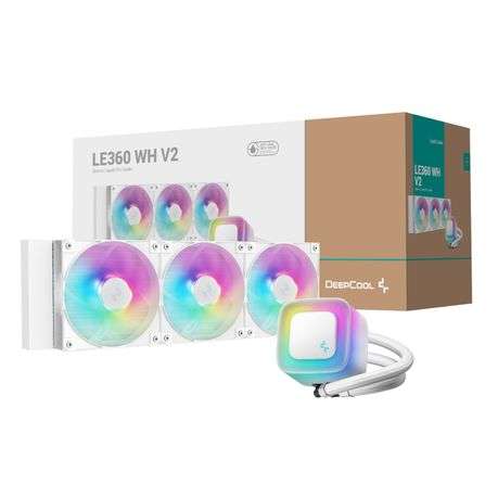 DEEPCOOL - LE360 V2 ARGB 360mm AIO Liquid Cooler - White - DEEPCOOL - LE360 V2 ARGB 360mm AIO Liq...