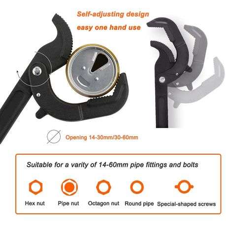 2-Piece Universal Self-Locking Adjustable Wrench Set