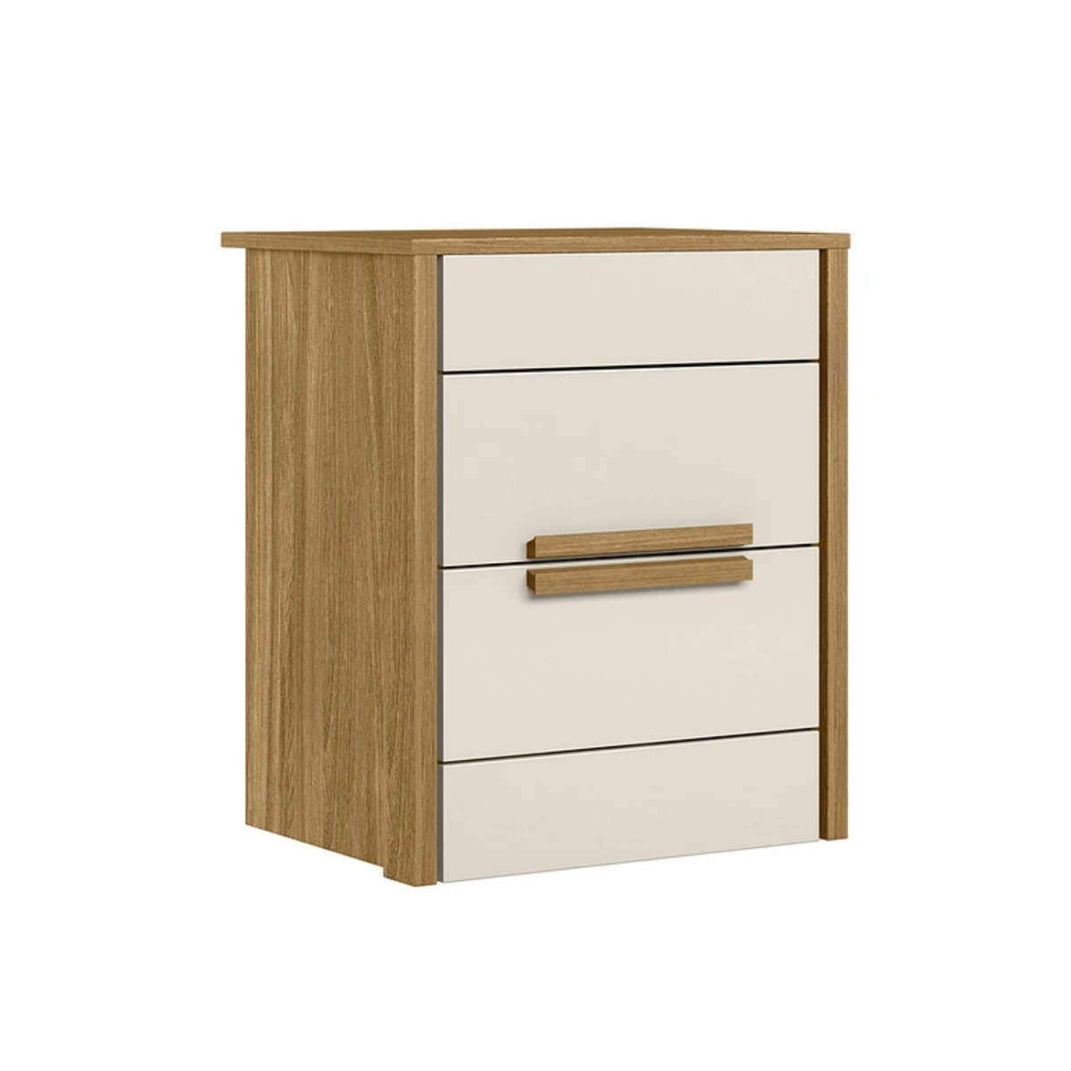 Modern 2 Drawer Bedside Table - White