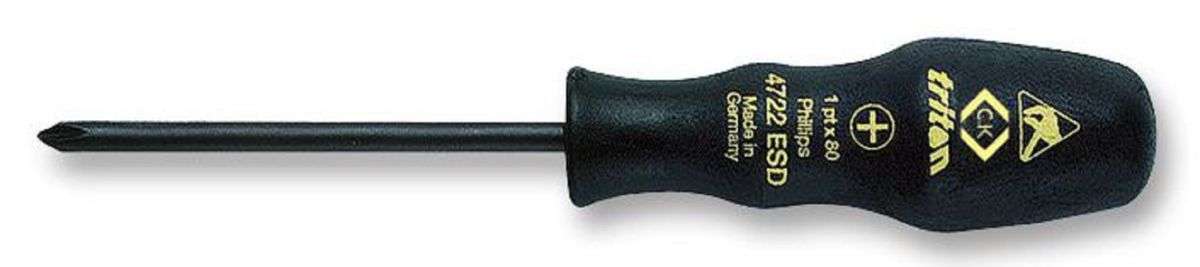 CK Tools (T4722ESD 2) Phillips Screwdriver, ESD, #2 Tip, 100mm Blade