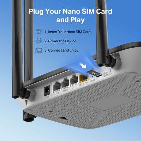 Mercusys - MB115-4G 300 Mbps Wireless N 4G LTE Router - Mercusys - MB115-4G 300 Mbps Wireless N 4...