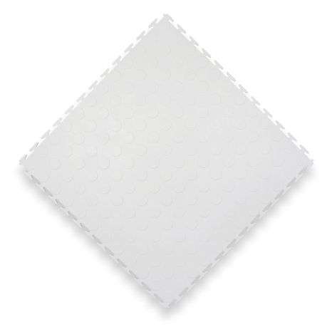 PVC Interlocking Rubber Floor Tile - Gym Mats (Pack of 4 - 1sqm) - White